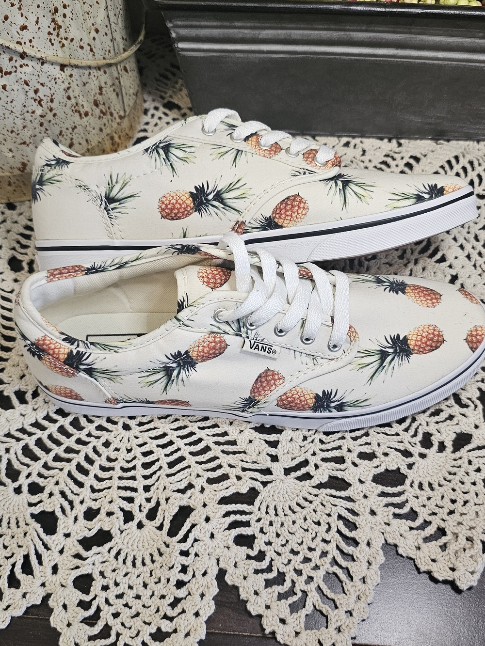 Vans Pineapple Print Women's Lace-Up Sneakers - White - Picture 6 of 13